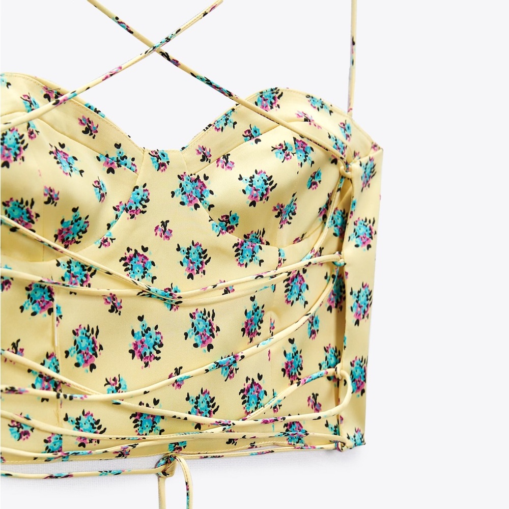 Zara NWT satin crop Top - Picture 5 of 9